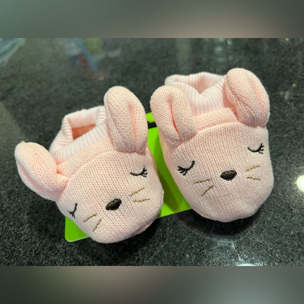 Baby Booties Shoes Slippers Bunny Design Floppy Ears One Size New In Packaging